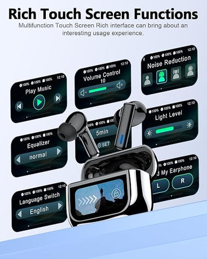 ZIUTY Wireless Earbuds, ANC ENC Noise Cancelling Ear Buds with Touch Screen