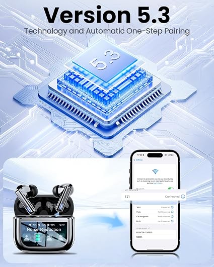 ZIUTY Wireless Earbuds, ANC ENC Noise Cancelling Ear Buds with Touch Screen