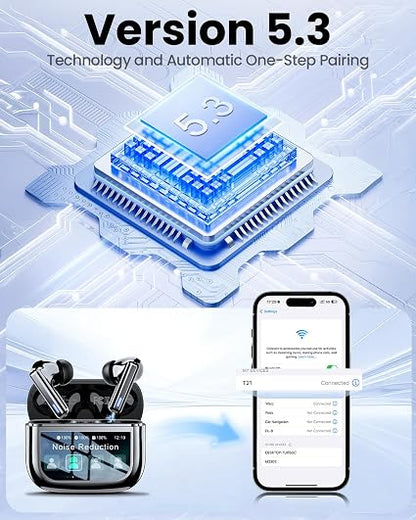ZIUTY Wireless Earbuds, ANC ENC Noise Cancelling Ear Buds with Touch Screen