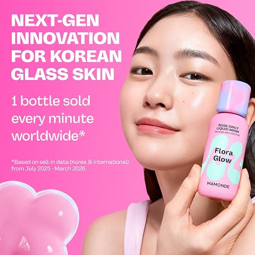 MAMONDE Flora Glow Rose Daily Liquid Face Mask | 2-in-1 Toner & Exfoliator | Korean Leave-On Mask with Hyaluronic Acid, Peptides & 10% PHA For Glass Skin | Korean Skin Care | Makeup Prep