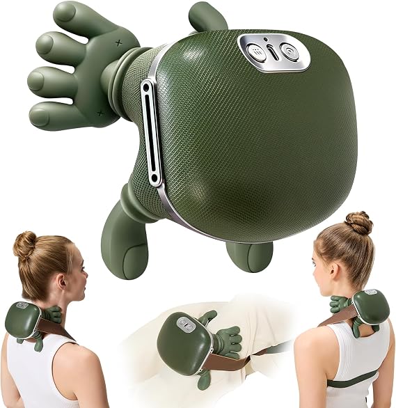 4D Wireless Deep Tissue Kneading Neck Massager with Heating Function, Shiatsu and Shoulder Massager Pillow,Back and Leg Pain Relief, Body Muscle Pain Relief, Perfect Gifts for Men Women.