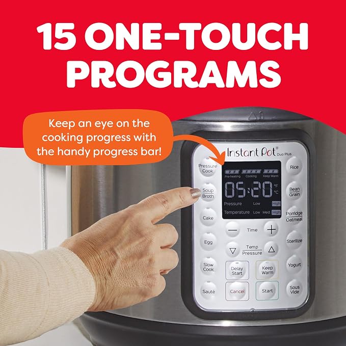 Instant Pot Duo Plus 6-Qt 9-in-1 Electric Pressure Cooker, Stainless Steel