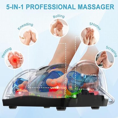 TISSCARE Shiatsu Foot Massager with Heat: FSA Eligible HSA Foot Massager for Neuropathy, Plantar Fasciitis and Pain Relief-Massage Feet/Leg/Calf/Ankle at Home/Office, Gifts for Women and Men