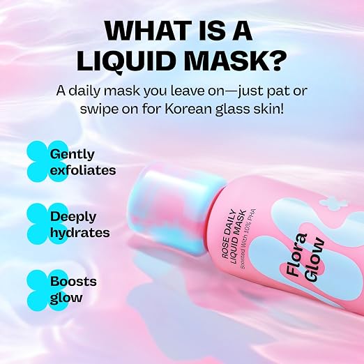 MAMONDE Flora Glow Rose Daily Liquid Face Mask | 2-in-1 Toner & Exfoliator | Korean Leave-On Mask with Hyaluronic Acid, Peptides & 10% PHA For Glass Skin | Korean Skin Care | Makeup Prep
