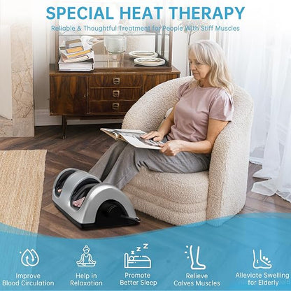 TISSCARE Shiatsu Foot Massager with Heat: FSA Eligible HSA Foot Massager for Neuropathy, Plantar Fasciitis and Pain Relief-Massage Feet/Leg/Calf/Ankle at Home/Office, Gifts for Women and Men